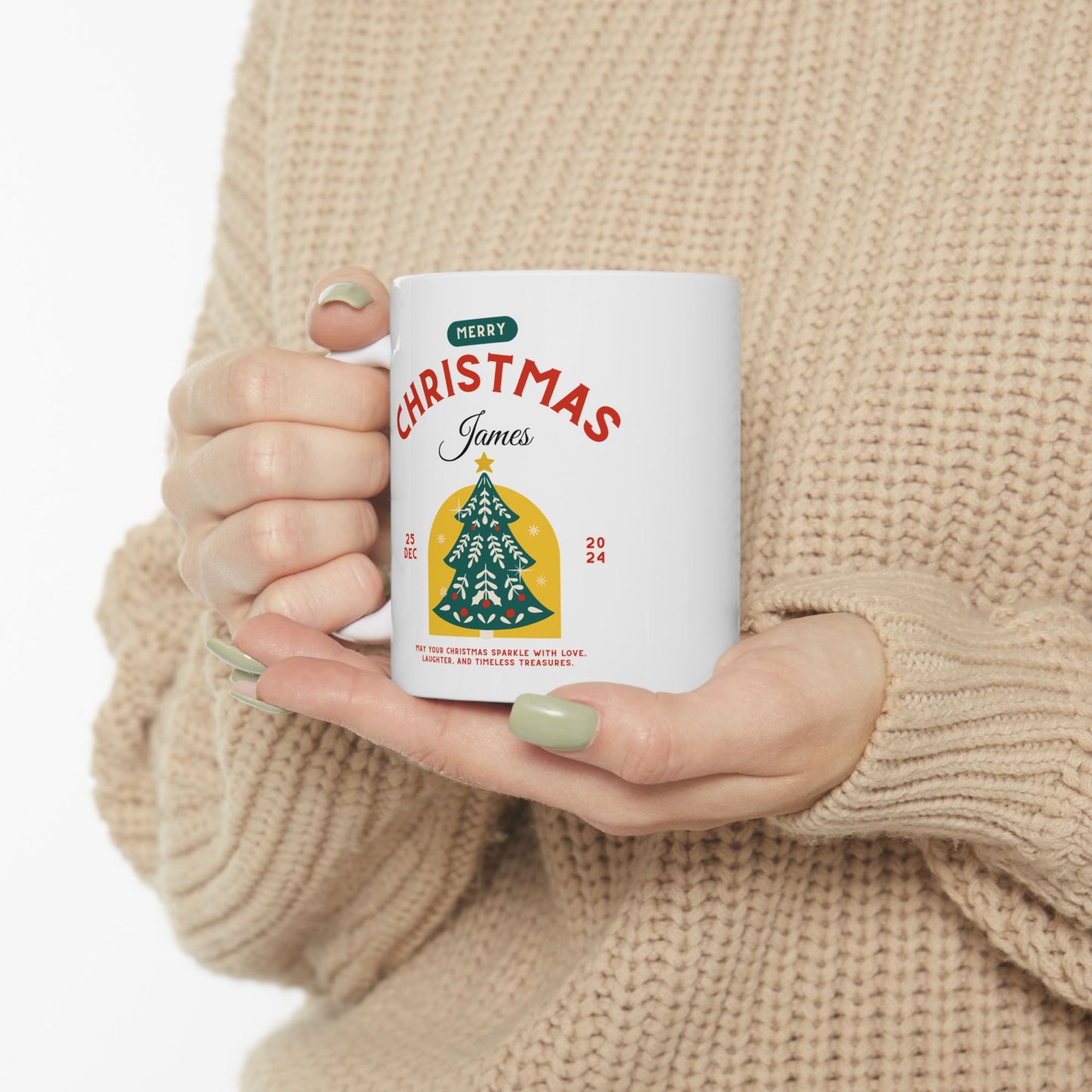 Customizable Ceramic Christmas Mug – Add Your Personal Touch (11oz, 15oz)