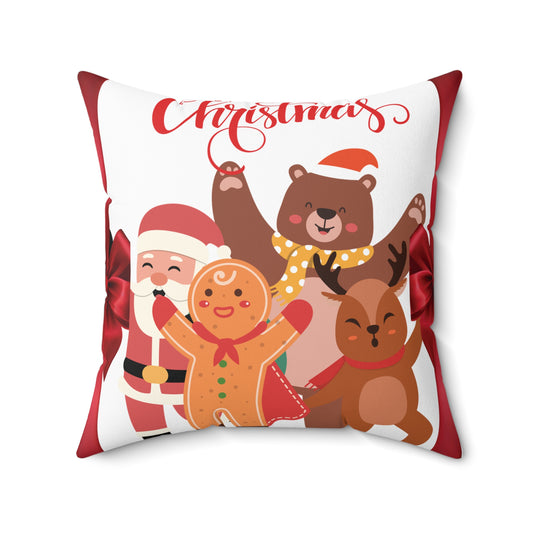 Christmas Pillow – Santa, Bear, Reindeer & Gingerbread Design